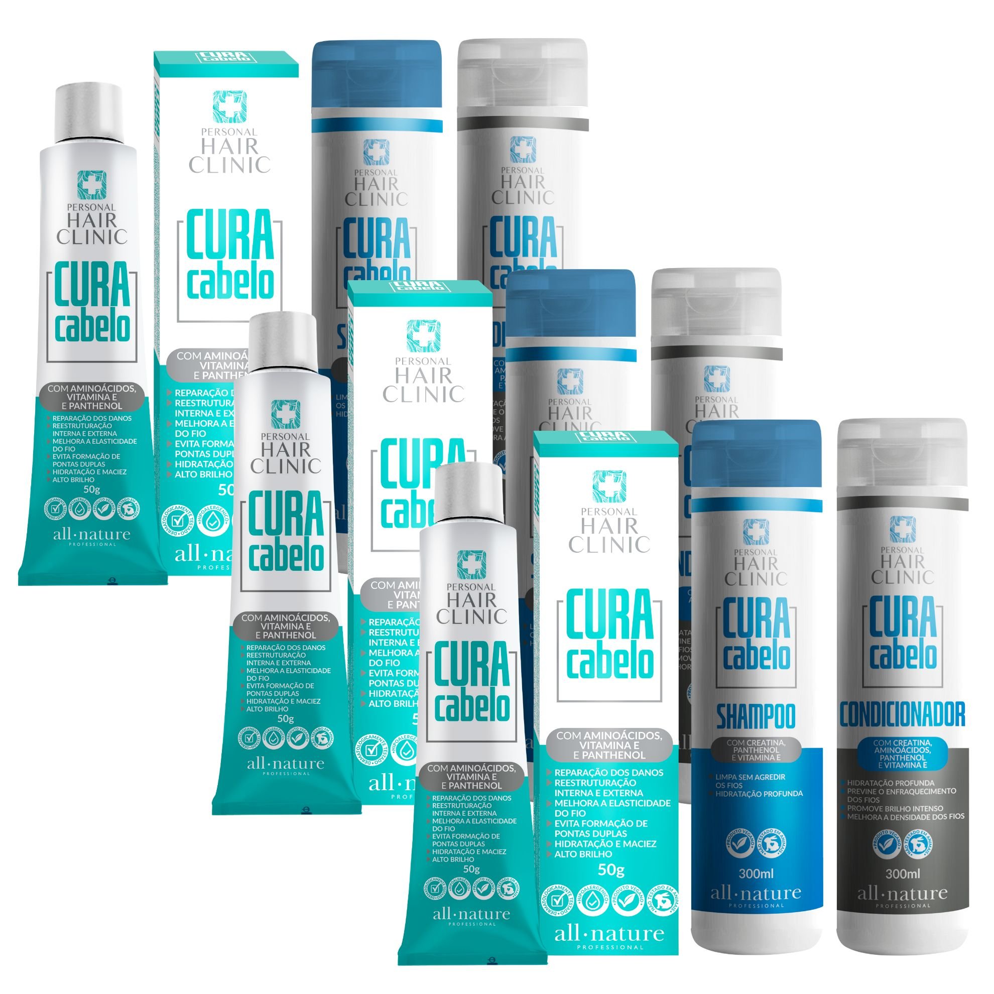 Kit Restaurador multifuncional com efeito prolongado que age de
